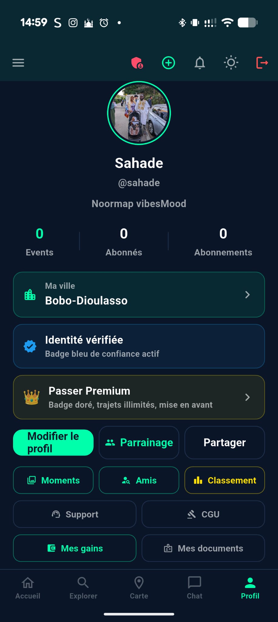 Profil utilisateur vérifié